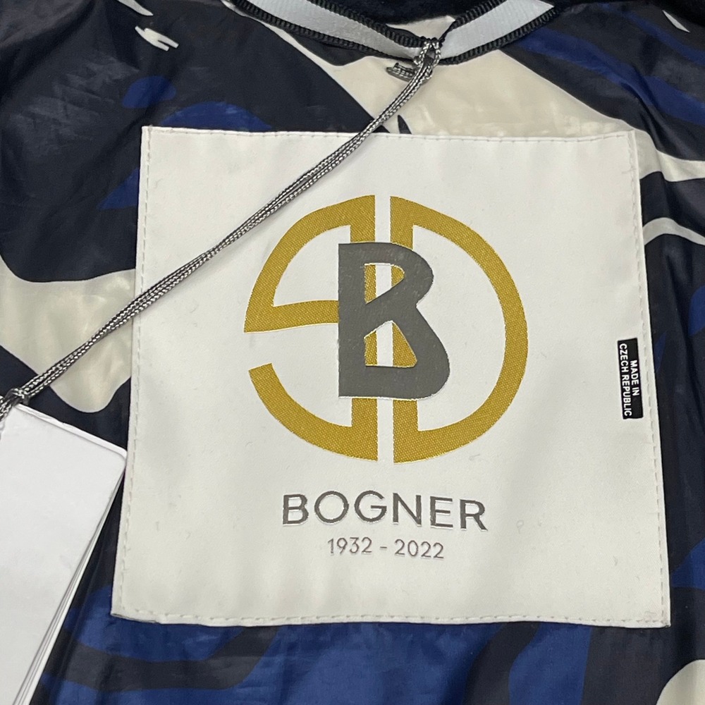 Bogner LEANA-D Coat Womens Medium Navy Blue Loro Piana Cashmere Down Oversized - Picture 5 of 16